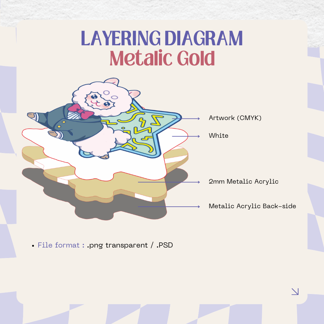 Metalic Acrylic Charms